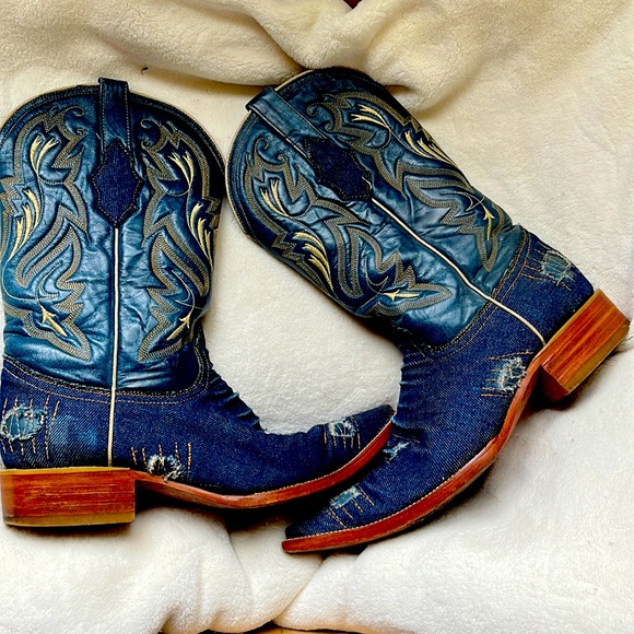 White Diamond Other - Cowboy White Diamonds Leather Boots For Men